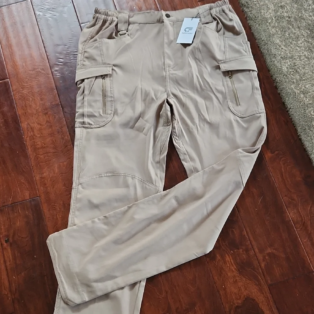 Mens Bundle Kahki Flexcamo Pants Size 34 X 34. 7 Pockets. TWO Pair - Picture 1 of 7